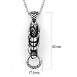 TK2005 - High polished (no plating) Stainless Steel Necklace with No Stone - Alamode