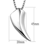 TK2006 - High polished (no plating) Stainless Steel Necklace with No Stone - Alamode