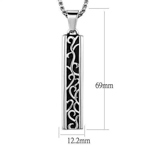 TK2007 - High polished (no plating) Stainless Steel Necklace with No Stone - Alamode - Flyclothing LLC