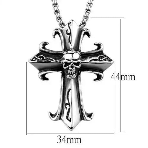 TK2008 - High polished (no plating) Stainless Steel Necklace with No Stone - Alamode - Flyclothing LLC