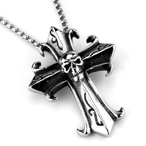 TK2008 - High polished (no plating) Stainless Steel Necklace with No Stone - Alamode - Flyclothing LLC