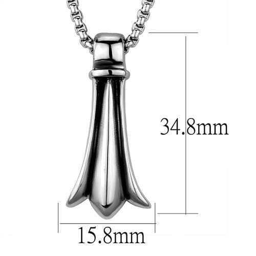 TK2010 - High polished (no plating) Stainless Steel Necklace with No Stone - Alamode - Flyclothing LLC