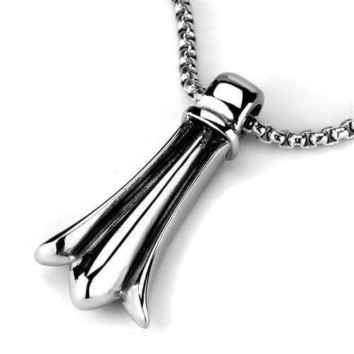 TK2010 - High polished (no plating) Stainless Steel Necklace with No Stone - Alamode - Flyclothing LLC