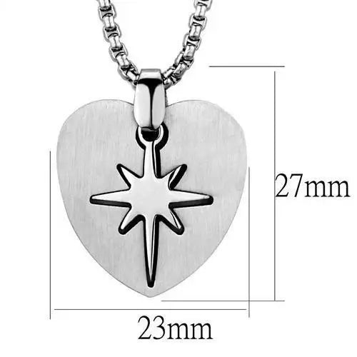 TK2011 - High polished (no plating) Stainless Steel Necklace with No Stone - Alamode - Flyclothing LLC