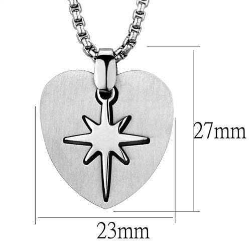 TK2011 - High polished (no plating) Stainless Steel Necklace with No Stone - Alamode - Flyclothing LLC