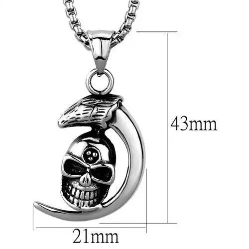 TK2012 - High polished (no plating) Stainless Steel Necklace with No Stone - Alamode - Flyclothing LLC