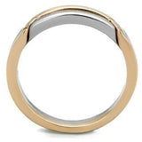 TK2031 - Two-Tone IP Rose Gold Stainless Steel Ring with No Stone - Alamode - Flyclothing LLC