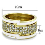 TK2035 - IP Gold(Ion Plating) Stainless Steel Ring with AAA Grade CZ  in Clear - Alamode