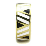 TK2037 - IP Gold(Ion Plating) Stainless Steel Ring with Epoxy in Multi Color - Alamode - Flyclothing LLC