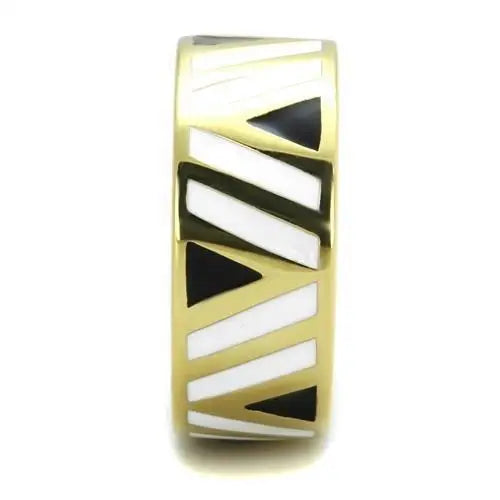 TK2037 - IP Gold(Ion Plating) Stainless Steel Ring with Epoxy in Multi Color - Alamode - Flyclothing LLC