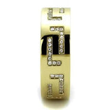 TK2051 - IP Gold(Ion Plating) Stainless Steel Ring with AAA Grade CZ  in Clear - Alamode