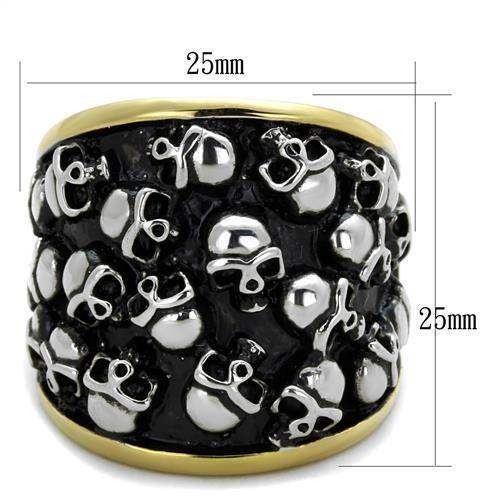 TK2057 - Two-Tone IP Gold (Ion Plating) Stainless Steel Ring with No Stone - Alamode - Flyclothing LLC