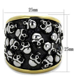 TK2057 - Two-Tone IP Gold (Ion Plating) Stainless Steel Ring with No Stone - Alamode - Flyclothing LLC