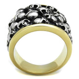 TK2057 - Two-Tone IP Gold (Ion Plating) Stainless Steel Ring with No Stone - Alamode