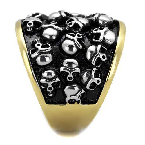 TK2057 - Two-Tone IP Gold (Ion Plating) Stainless Steel Ring with No Stone - Alamode - Flyclothing LLC