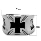 TK2064 - High polished (no plating) Stainless Steel Ring with Epoxy in Jet - Alamode - Flyclothing LLC