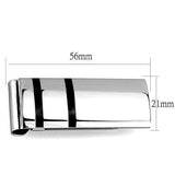 TK2071 - High polished (no plating) Stainless Steel Money clip with No Stone - Alamode