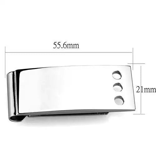 TK2072 - High polished (no plating) Stainless Steel Money clip with No Stone - Alamode - Flyclothing LLC