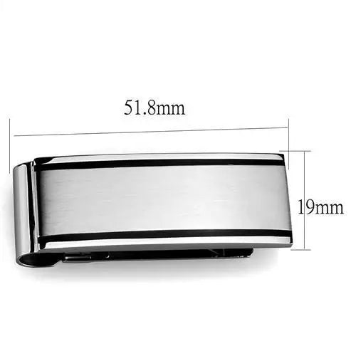 TK2073 - High polished (no plating) Stainless Steel Money clip with No Stone - Alamode - Flyclothing LLC