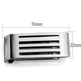 TK2074 - High polished (no plating) Stainless Steel Money clip with No Stone - Alamode