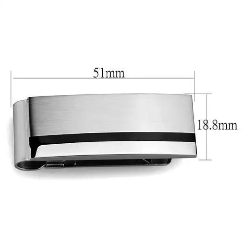 TK2075 - High polished (no plating) Stainless Steel Money clip with No Stone - Alamode - Flyclothing LLC