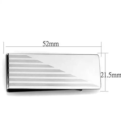 TK2077 - High polished (no plating) Stainless Steel Money clip with No Stone - Alamode - Flyclothing LLC