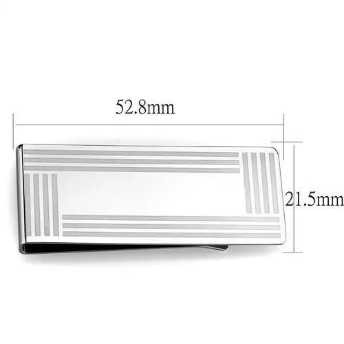 TK2078 - High polished (no plating) Stainless Steel Money clip with No Stone - Alamode - Flyclothing LLC