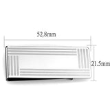 TK2078 - High polished (no plating) Stainless Steel Money clip with No Stone - Alamode
