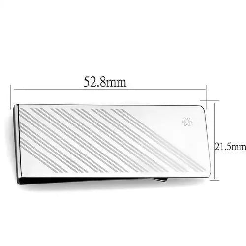 TK2079 - High polished (no plating) Stainless Steel Money clip with No Stone - Alamode - Flyclothing LLC