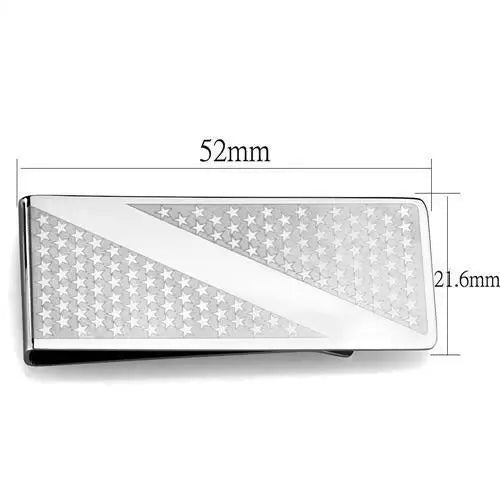 TK2080 - High polished (no plating) Stainless Steel Money clip with No Stone - Alamode - Flyclothing LLC