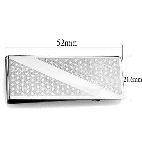 TK2080 - High polished (no plating) Stainless Steel Money clip with No Stone - Alamode - Flyclothing LLC