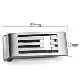 TK2083 - High polished (no plating) Stainless Steel Money clip with No Stone - Alamode