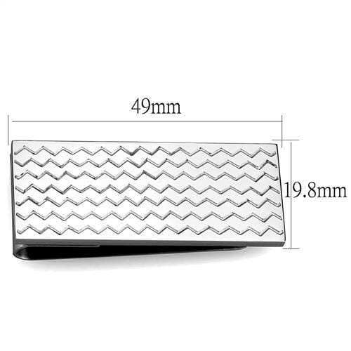 TK2087 - High polished (no plating) Stainless Steel Money clip with No Stone - Alamode - Flyclothing LLC