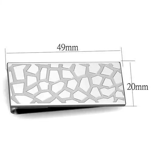 TK2092 - High polished (no plating) Stainless Steel Money clip with No Stone - Alamode - Flyclothing LLC
