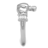 TK2094 - High polished (no plating) Stainless Steel Ring with Top Grade Crystal  in Clear