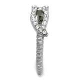 TK2122 - High polished (no plating) Stainless Steel Ring with Top Grade Crystal in Clear - Alamode - Flyclothing LLC