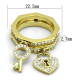 TK2127 - IP Gold(Ion Plating) Stainless Steel Ring with Top Grade Crystal  in Citrine Yellow - Alamode