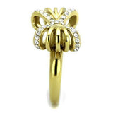 TK2128 - IP Gold(Ion Plating) Stainless Steel Ring with Top Grade Crystal in Clear - Alamode - Flyclothing LLC