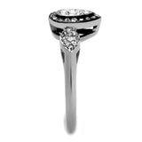 TK2136 - Two-Tone IP Black Stainless Steel Ring with Top Grade Crystal in Black Diamond - Alamode - Flyclothing LLC