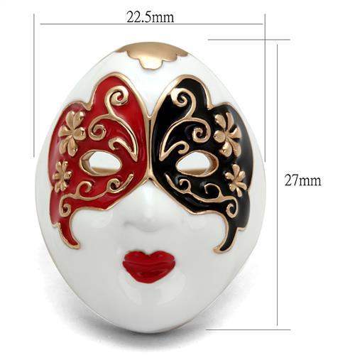 TK2142 - IP Rose Gold(Ion Plating) Stainless Steel Ring with Epoxy in Multi Color - Alamode - Flyclothing LLC