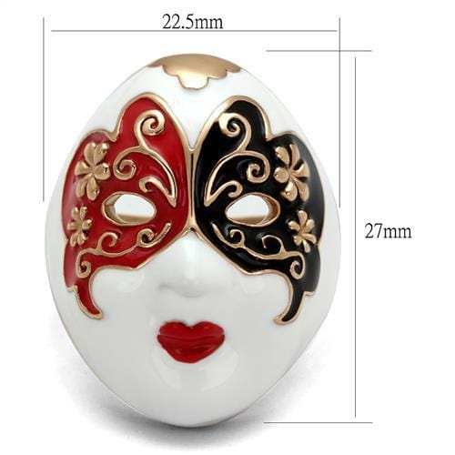 TK2142 - IP Rose Gold(Ion Plating) Stainless Steel Ring with Epoxy in Multi Color - Alamode - Flyclothing LLC