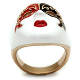 TK2142 - IP Rose Gold(Ion Plating) Stainless Steel Ring with Epoxy  in Multi Color - Alamode