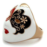 TK2142 - IP Rose Gold(Ion Plating) Stainless Steel Ring with Epoxy in Multi Color - Alamode - Flyclothing LLC