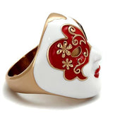 TK2142 - IP Rose Gold(Ion Plating) Stainless Steel Ring with Epoxy  in Multi Color - Alamode