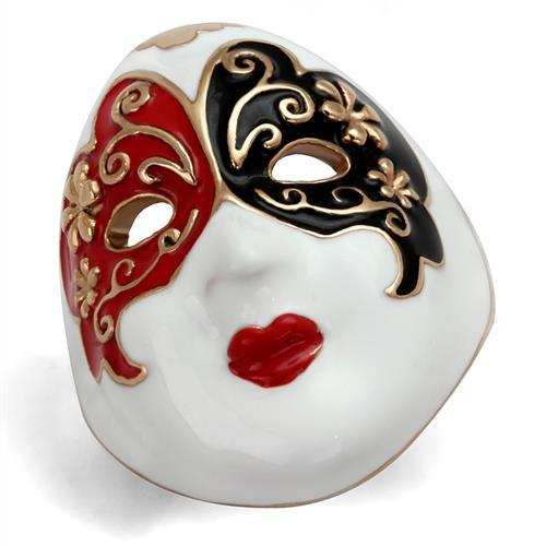 TK2142 - IP Rose Gold(Ion Plating) Stainless Steel Ring with Epoxy in Multi Color - Alamode - Flyclothing LLC