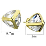 TK2148 - IP Gold(Ion Plating) Stainless Steel Earrings with Synthetic Synthetic Glass in Clear - Alamode