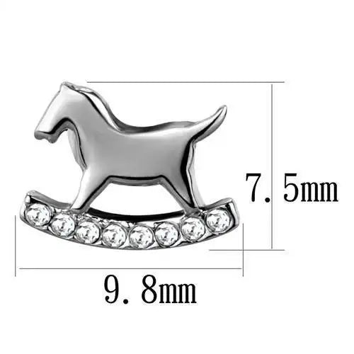 TK2153 - High polished (no plating) Stainless Steel Earrings with Top Grade Crystal in Clear - Alamode - Flyclothing LLC