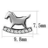 TK2153 - High polished (no plating) Stainless Steel Earrings with Top Grade Crystal in Clear - Alamode - Flyclothing LLC