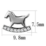 TK2153 - High polished (no plating) Stainless Steel Earrings with Top Grade Crystal  in Clear - Alamode