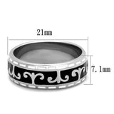 TK2154 - High polished (no plating) Stainless Steel Ring with Epoxy  in Jet - Alamode